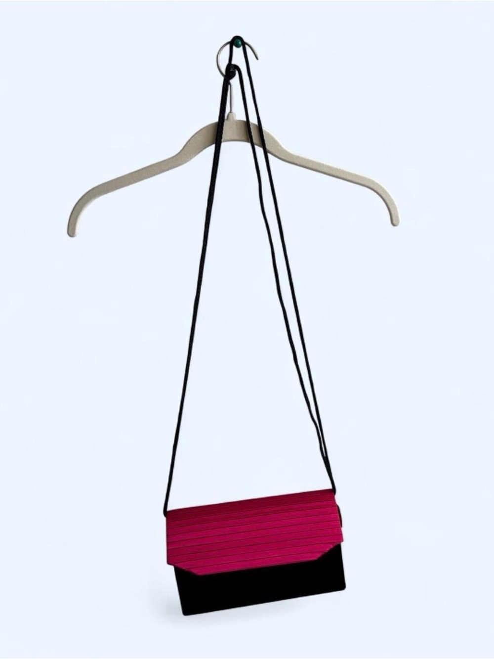 Vintage Stylish Two-Tone Crossbody Bag - Pink and Black